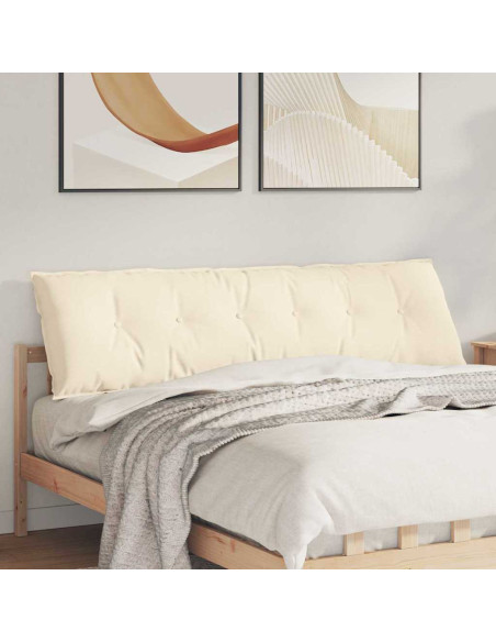 Cuscino per Schiena Crema 180 x 50 cm Tessuto in Cords