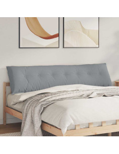 Cuscino per Schiena Grigio chiaro 200 x 19 x 50 cm Tessuto