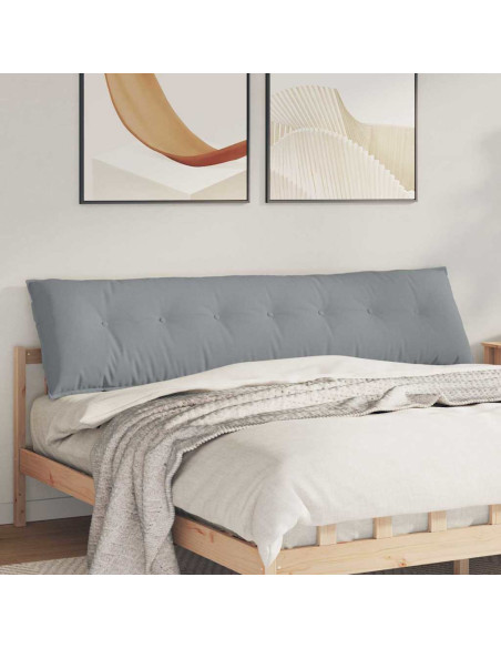 Cuscino per Schiena Grigio chiaro 200 x 19 x 50 cm Tessuto