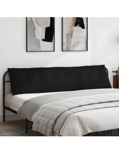 Cuscino per Schiena Nero 200 x 19 x 50 cm Tessuto