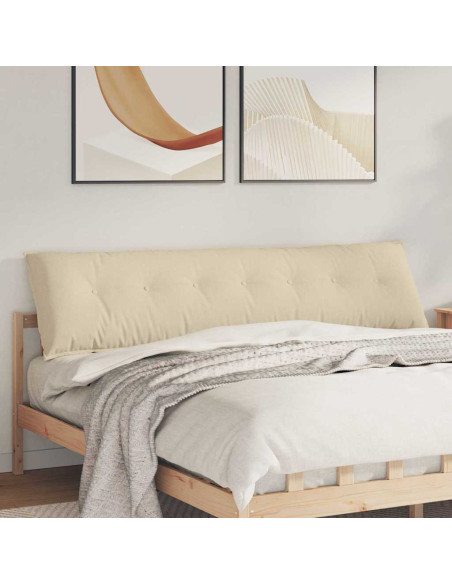 Cuscino per Schiena Crema 200 x 19 x 50 cm Tessuto
