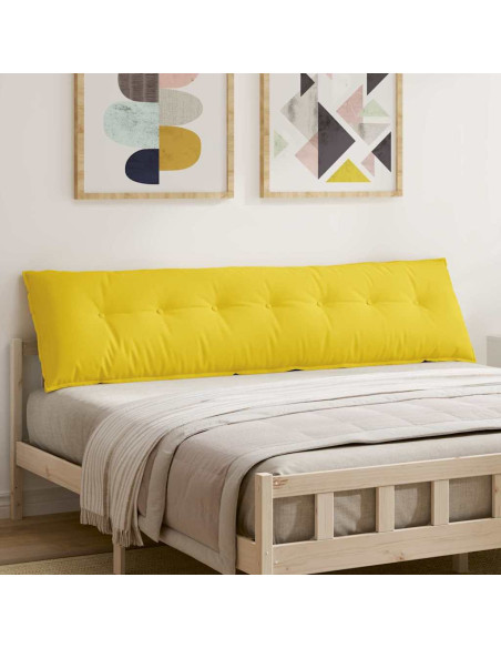 Cuscino per Schiena Giallo Chiaro 200 x 19 x 50 cm Tessuto