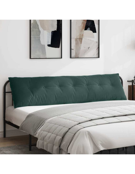 Cuscino per Schiena Verde Scuro 200 x 50 cm Tessuto in Cords