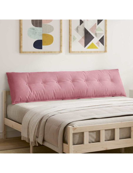 Cuscino per Schiena Rosa 200 x 50 cm Tessuto in Cords