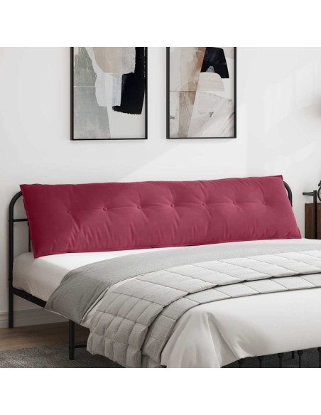 Cuscino per Schiena Rosso Vino 200 x 50 cm Tessuto in Cords