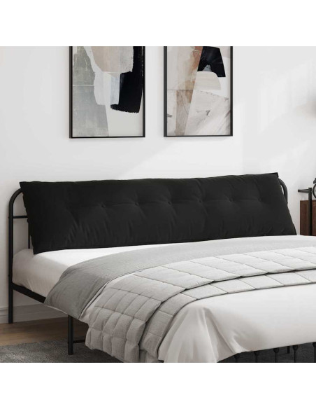 Cuscino per Schiena Nero 200 x 50 cm Tessuto in Cords