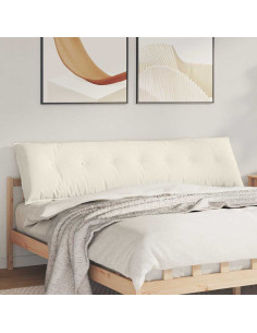 Cuscino per Schiena Crema 200 x 50 cm Tessuto in Cords