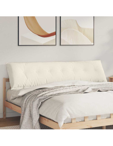 Cuscino per Schiena Crema 200 x 50 cm Tessuto in Cords