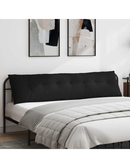 Cuscino per Schiena Nero 200 x 50 cm Tessuto in Microfibra