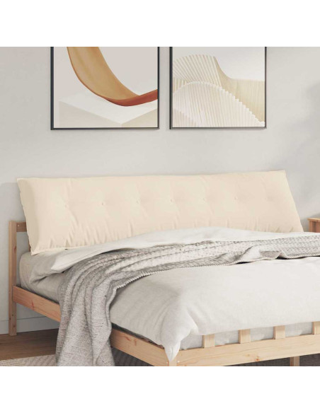 Cuscino per Schiena Beige 200 x 50 cm Tessuto in Microfibra