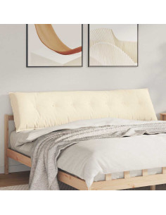 Cuscino per Schiena Crema 200 x 50 cm Tessuto in Cords