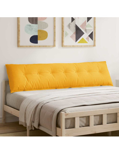 Cuscino per Schiena Giallo Chiaro 200 x 50 cm Tessuto in Cords