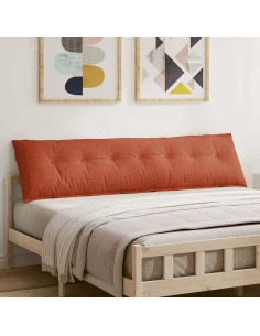 Cuscino per Schiena Rosso Arancio 200 x 50 cm Tessuto in Cords