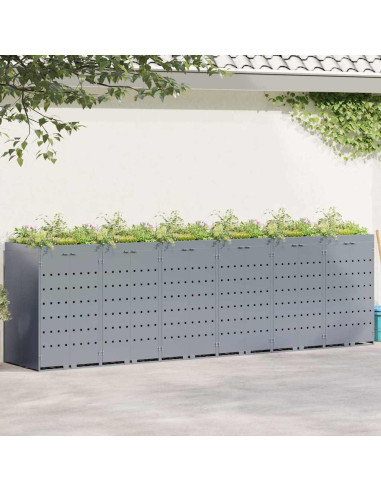 Contenitore per Rifiuti per 6 Bidoni Grigio chiaro