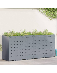 Contenitore per Rifiuti per 4 Bidoni Grigio chiaro