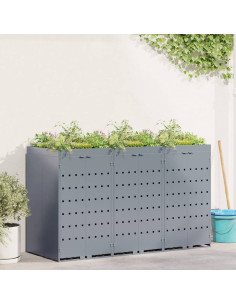 Contenitore per Rifiuti per 3 Bidoni Grigio chiaro