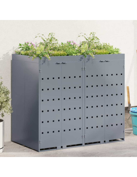 Contenitore per Rifiuti per 2 Bidoni Grigio chiaro