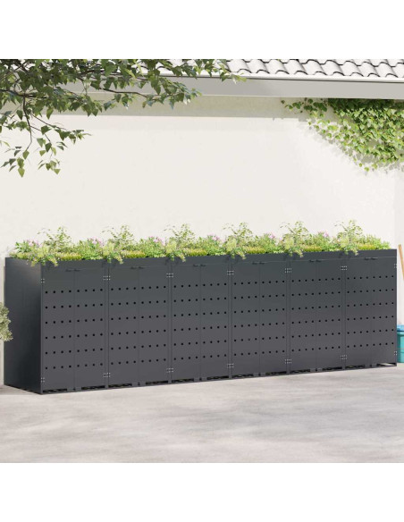 Contenitore per Rifiuti per 6 Bidoni Antracite