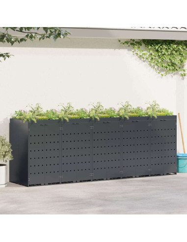 Contenitore per Rifiuti per 5 Bidoni Antracite