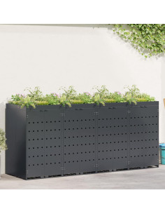 Contenitore per Rifiuti per 4 Bidoni Antracite