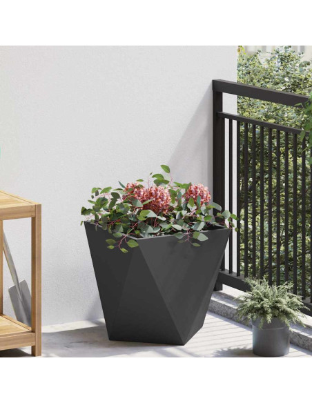 Fioriera Nero 40 x 40 x 40 cm Acciaio
