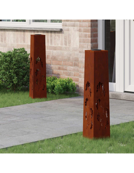 Faro LED solare per sentieri 2 pcs Ruggine