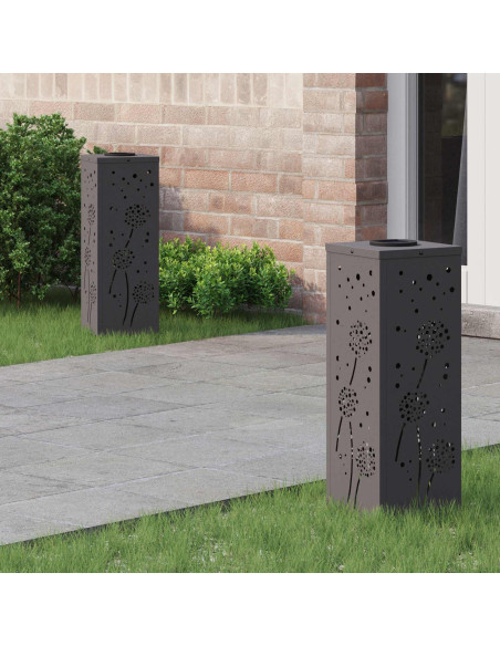 Faro LED solare per sentieri 2 pcs Nero