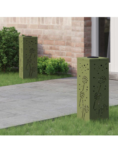 Faro LED solare per sentieri 2 pcs Verde oliva