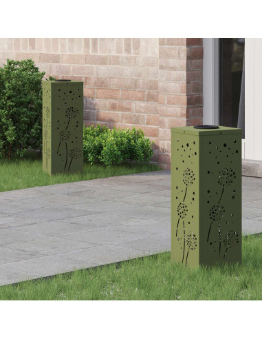 Faro LED solare per sentieri 2 pcs Verde oliva