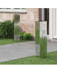 Faro LED solare per sentieri 2 pcs Ruggine Zincato