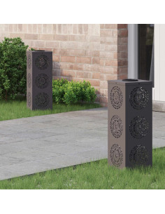 Faro LED solare per sentieri 2 pcs Nero