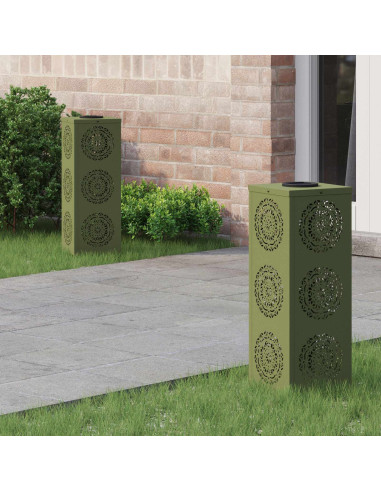 Faro LED solare per sentieri 2 pcs Verde oliva