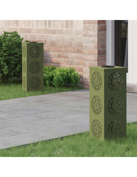 Faro LED solare per sentieri 2 pcs Verde oliva