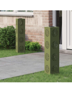 Faro LED solare per sentieri 2 pcs Verde oliva 2