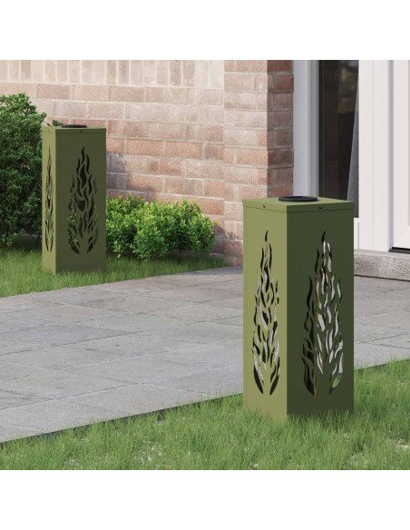 Faro LED solare per sentieri 2 pcs Verde oliva