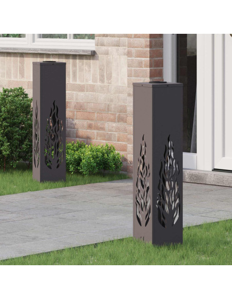 Faro LED solare per sentieri 2 pcs Nero