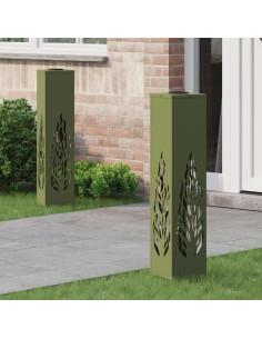 Faro LED solare per sentieri 2 pcs Verde oliva