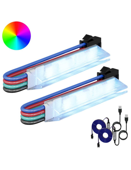 Striscia LED 2 pcs Nero e Bianco 1745 mm Rame e plastica