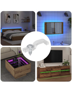 Clip per Striscia LED 12 pcs Trasparente 23,8 x 7,3 x 4,3 mm 2