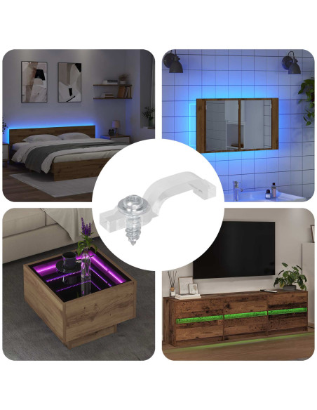 Clip per Striscia LED 12 pcs Trasparente 23,8 x 7,3 x 4,3 mm