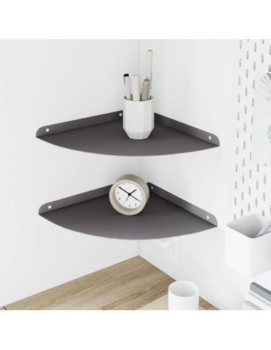 Scaffale da parete con lo scaffale 2 pcs Nero 30 x 30 x 2 cm