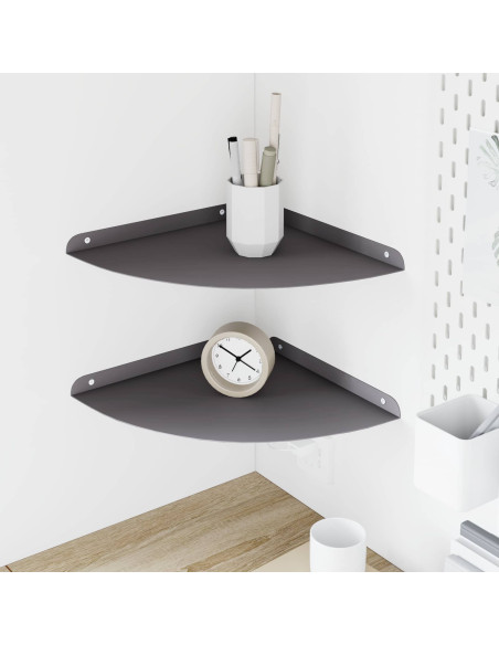 Scaffale da parete con lo scaffale 2 pcs Nero 30 x 30 x 2 cm