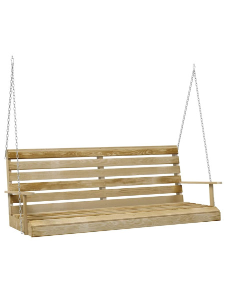 Panchina a Dondolo in Legno di Pino Impregnato 55x65x60 cm