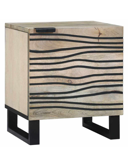 Armadio da Notte Bianco e Nero 40 x 33 x 46 cm