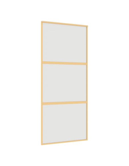 Porta Scorrevole Dorata 90x205 Vetro Smerigliato ESG Alluminio