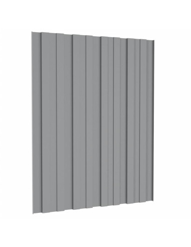 Pannelli da Tetto 12 pz in Acciaio Zincato Grigio 60x45 cm