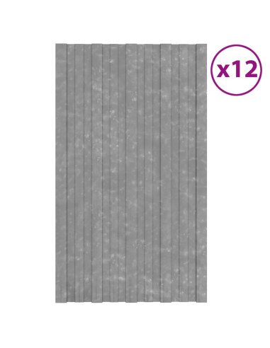 Pannelli da Tetto 12 pz in Acciaio Zincato Argento 80x45 cm