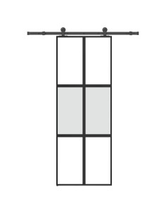 Porta Scorrevole Ferramenta 76x205 cm Vetro Temperato Alluminio