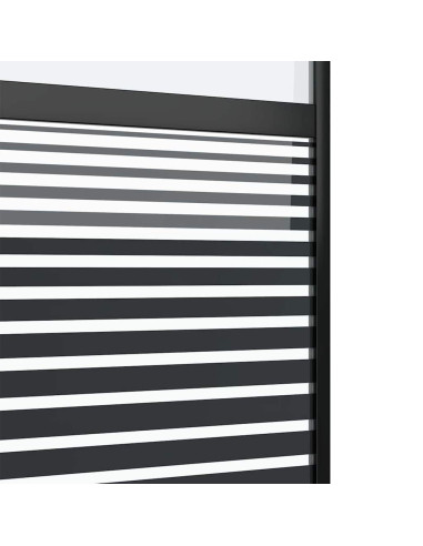 Porta in vetro Rigato Nero 90 x 2 x 205 cm Alluminio