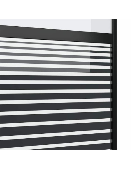 Porta in vetro Rigato Nero 90 x 2 x 205 cm Alluminio